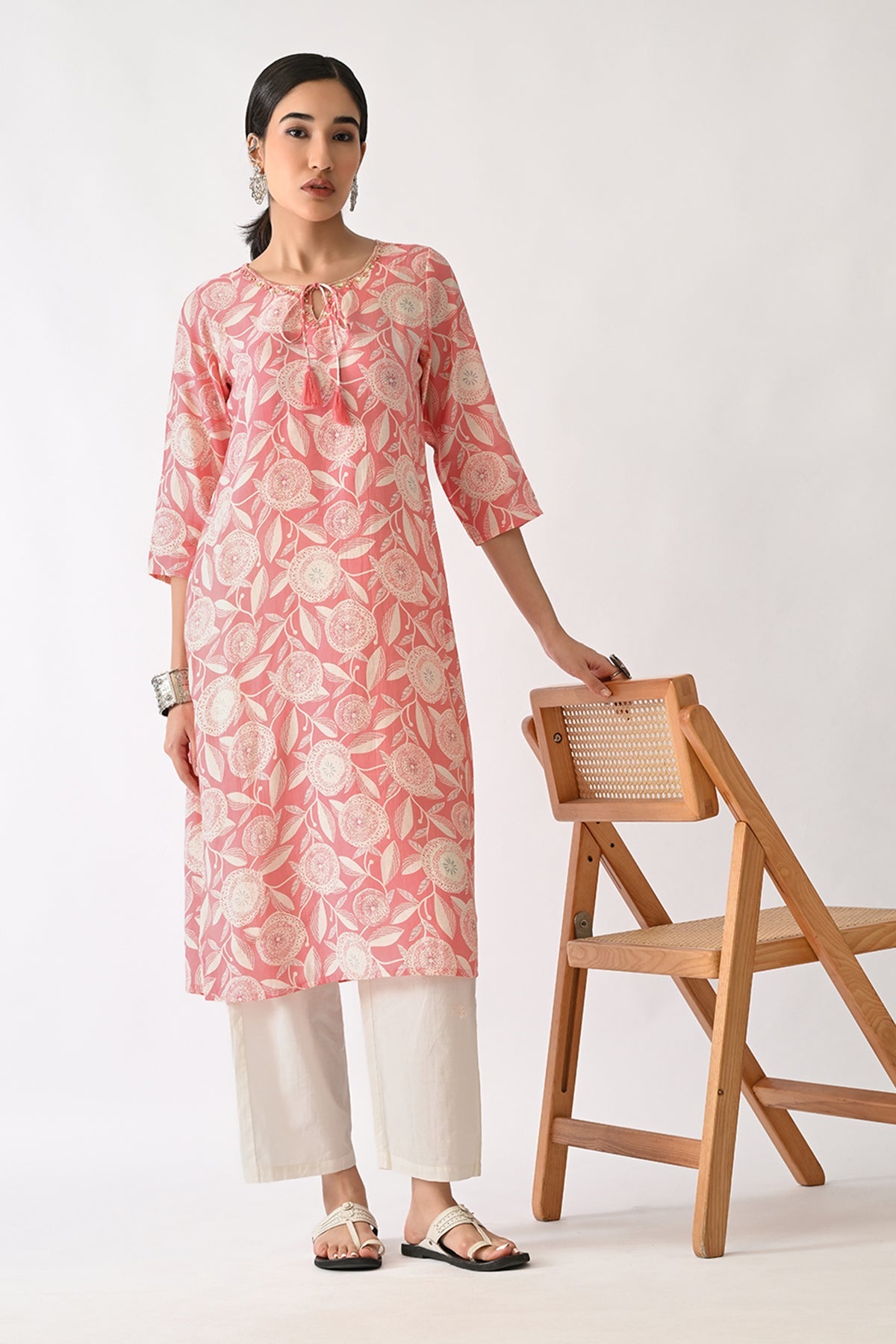 Pink Printed Kurta