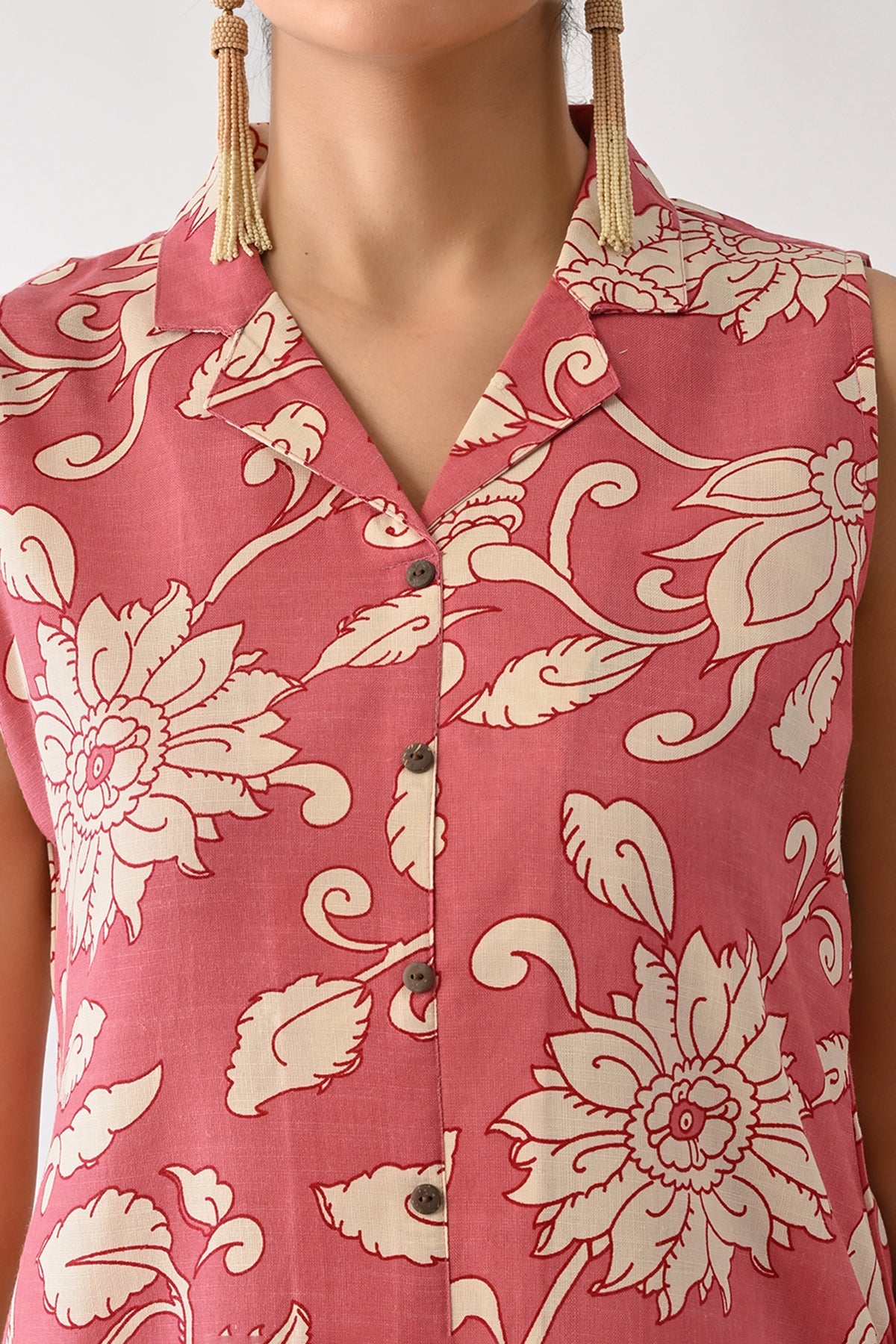 Orchid Pink Printed A-line Kurta Set(2 Piece)