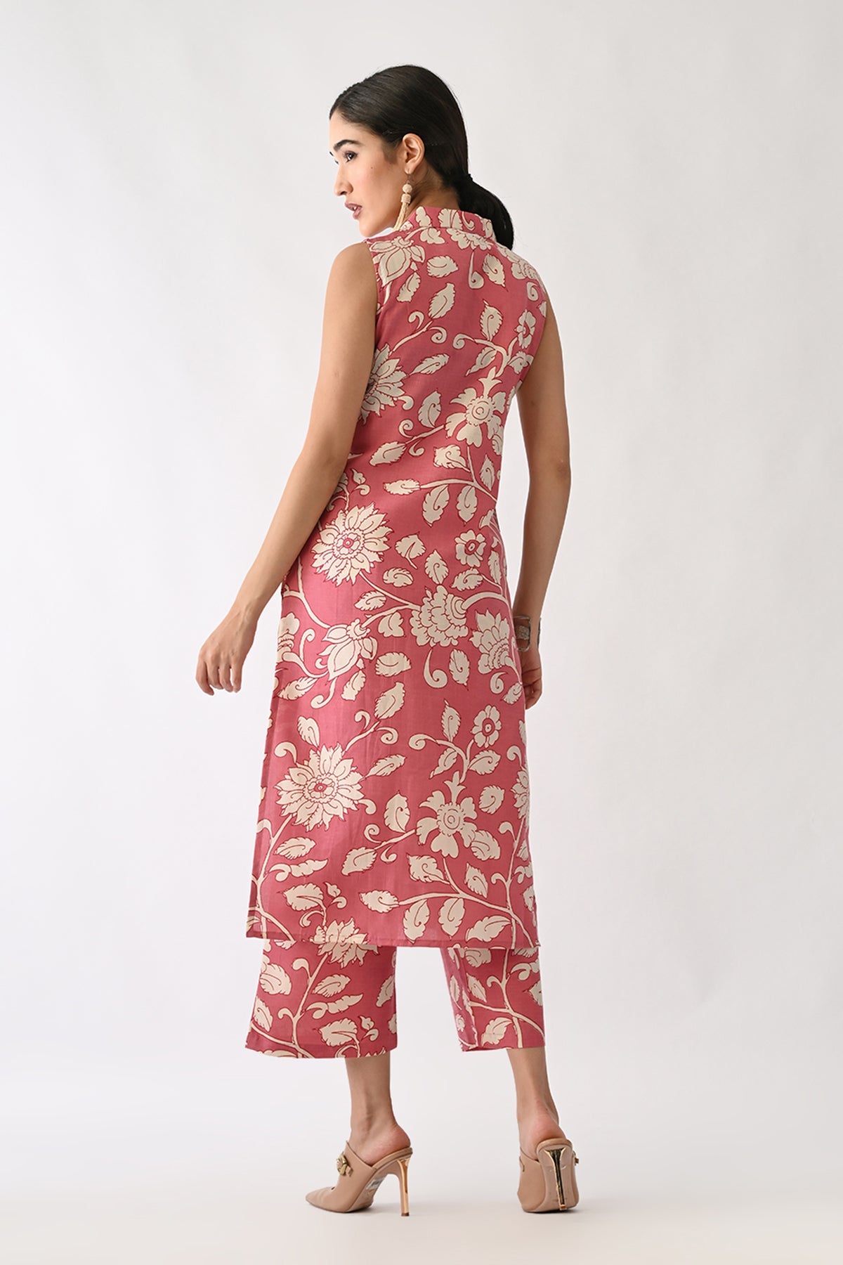 Orchid Pink Printed A-line Kurta Set(2 Piece)