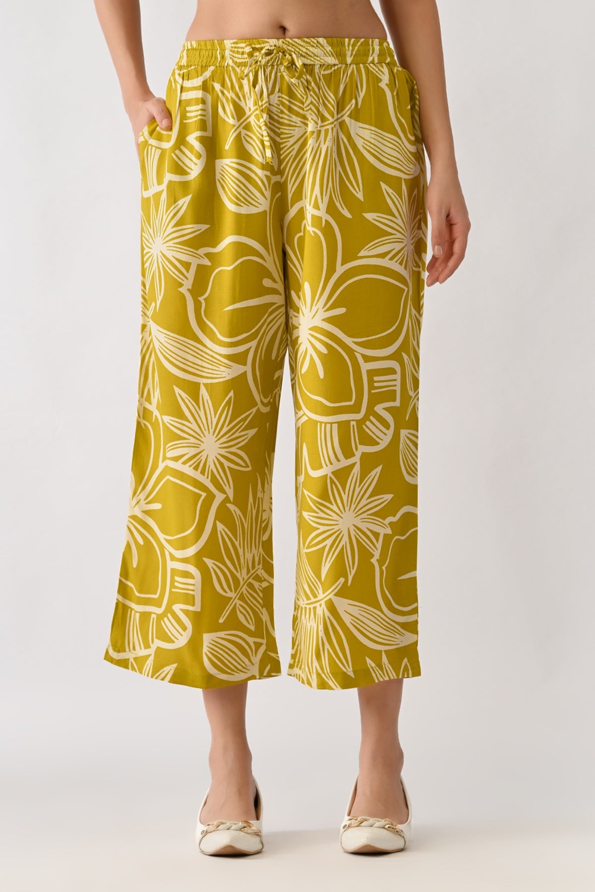 Yellow Printed Kurta 2 Pcs Set