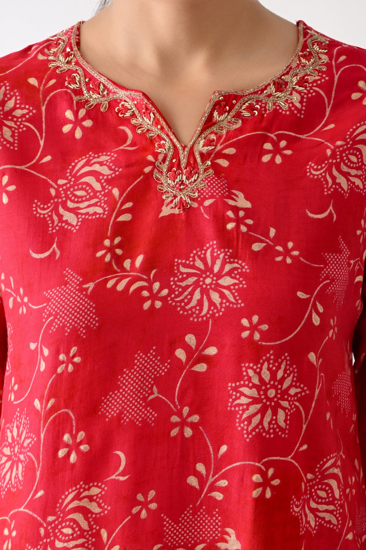Pink Printed Kurta 3 Pcs Set