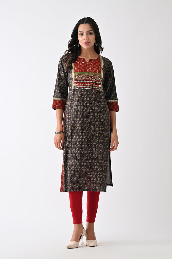 Brown Printed Kurta