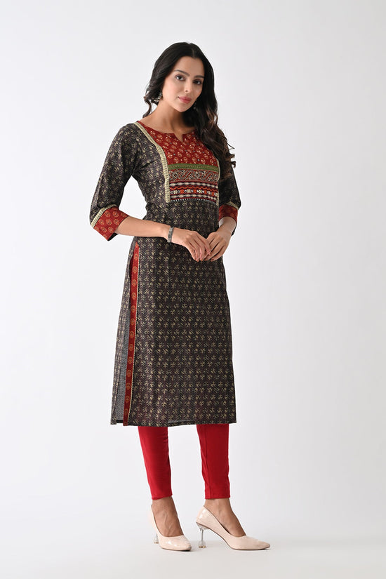 Brown Printed Kurta