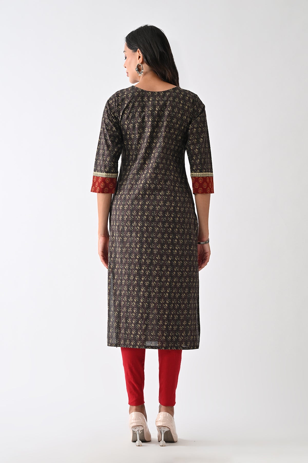 Brown Printed Kurta