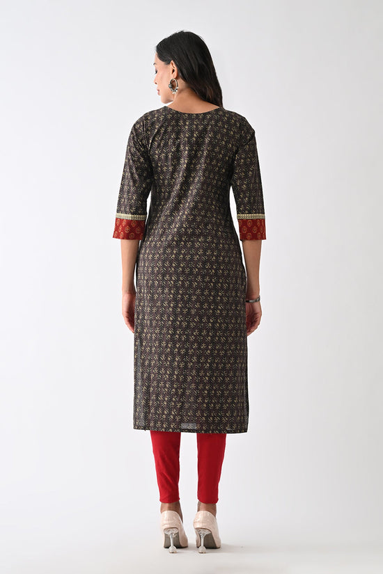 Brown Printed Kurta
