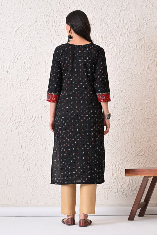 Black Printed Kurta