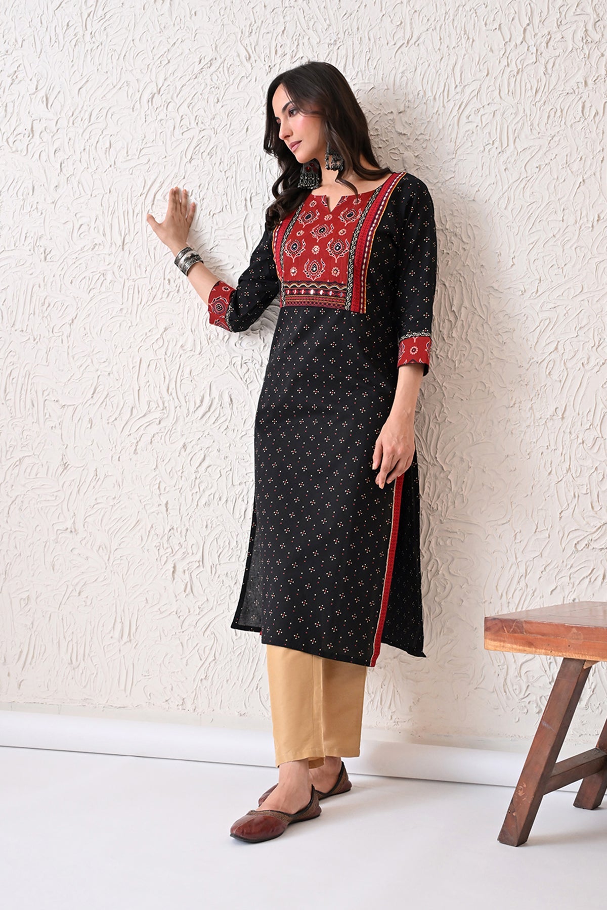 Black Printed Kurta