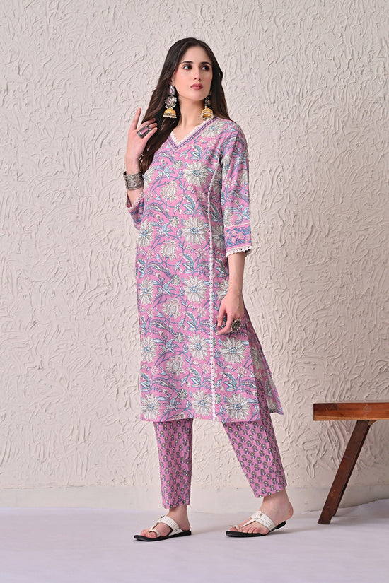 Pink Printed Kurta 2 Pcs Set