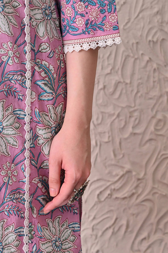 Pink Printed Kurta 2 Pcs Set