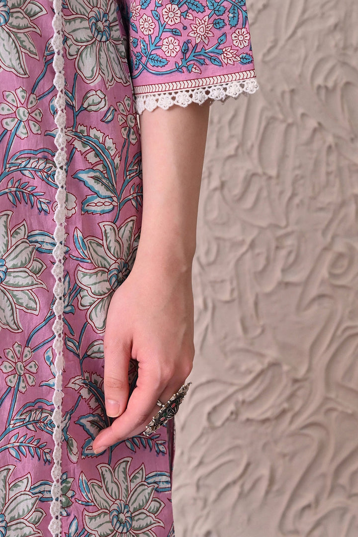 Pink Printed Kurta 2 Pcs Set