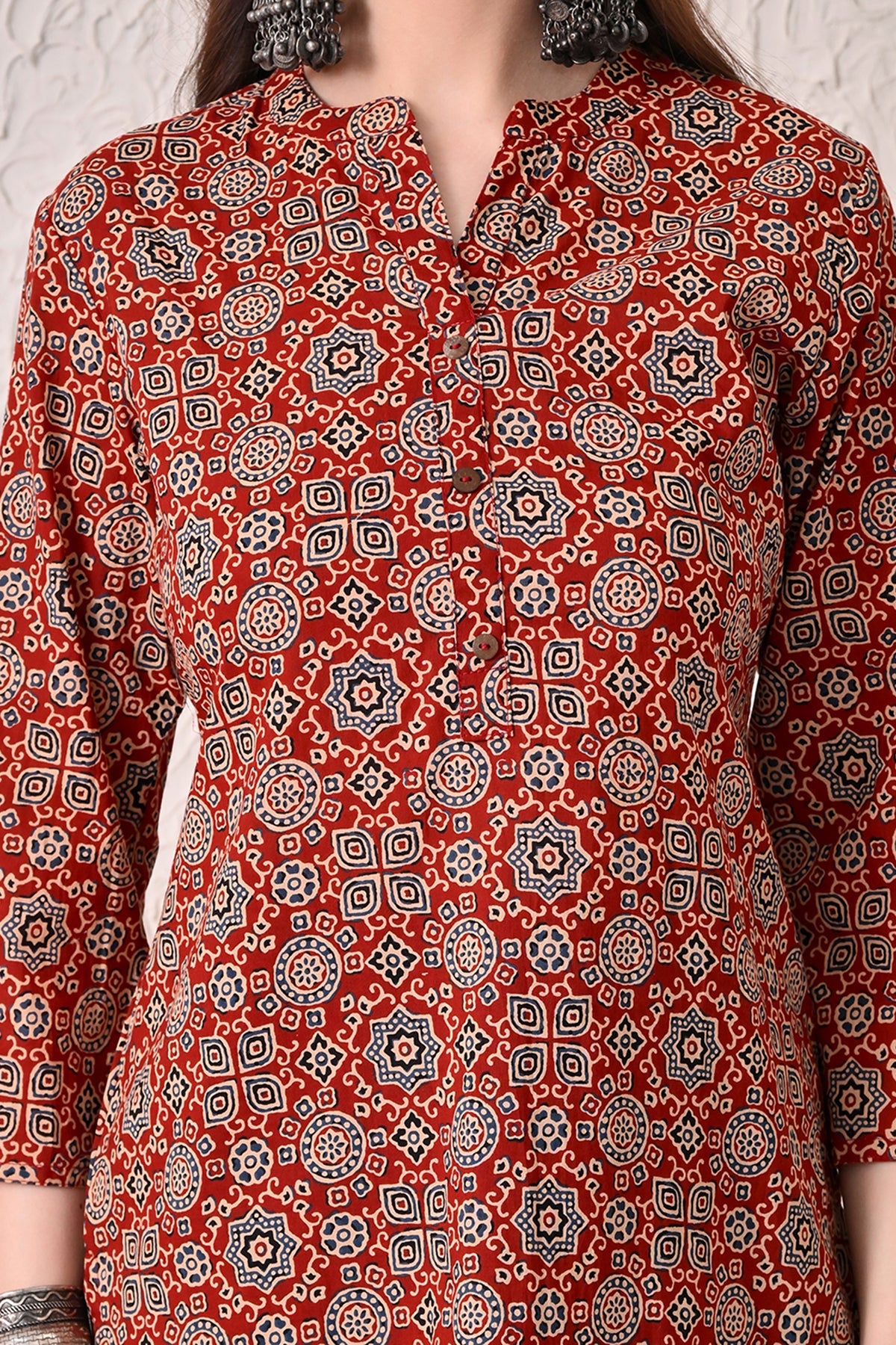 Rust Printed Kurta