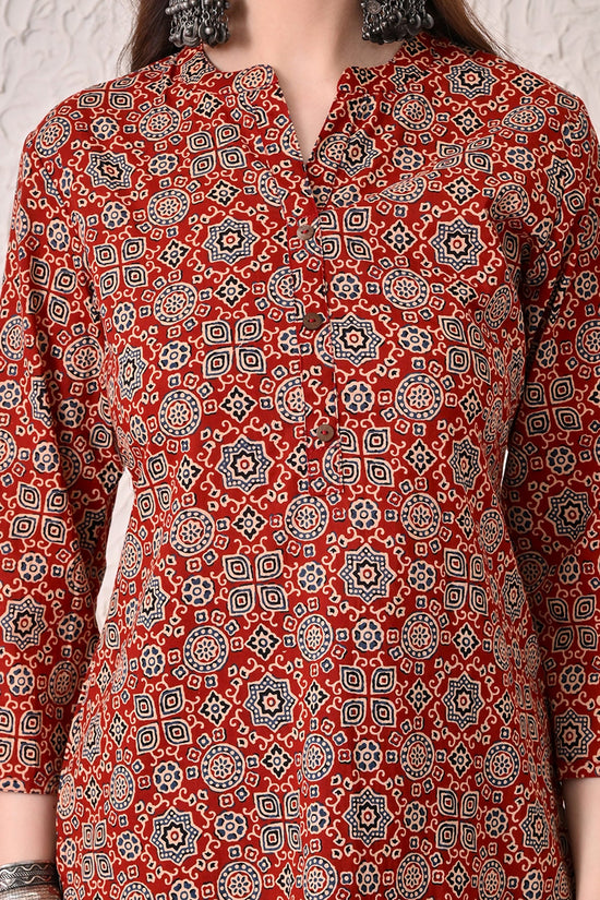 Rust Printed Kurta