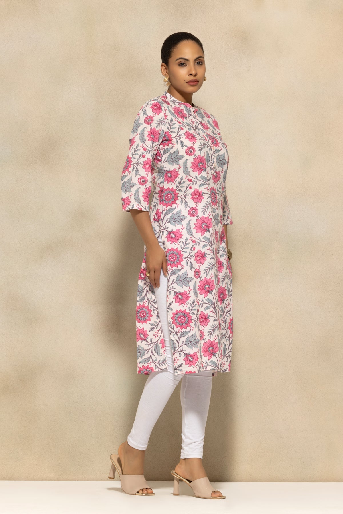Light Pink Floral Printed Kurta