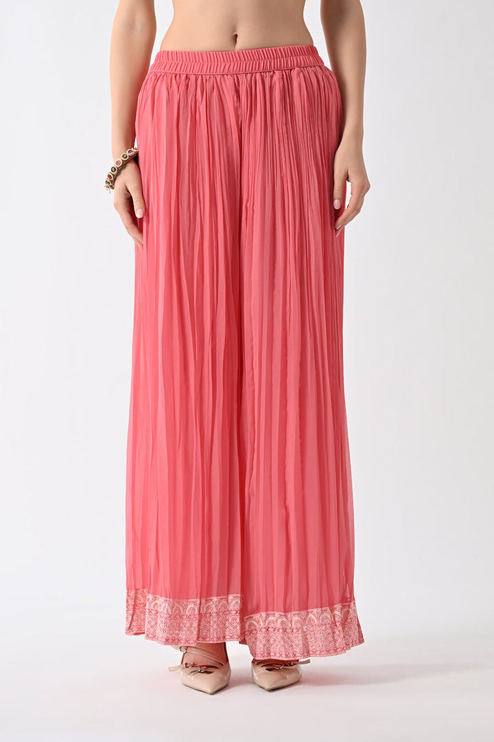 Peach Embroidered Kurta Set (3 Piece)