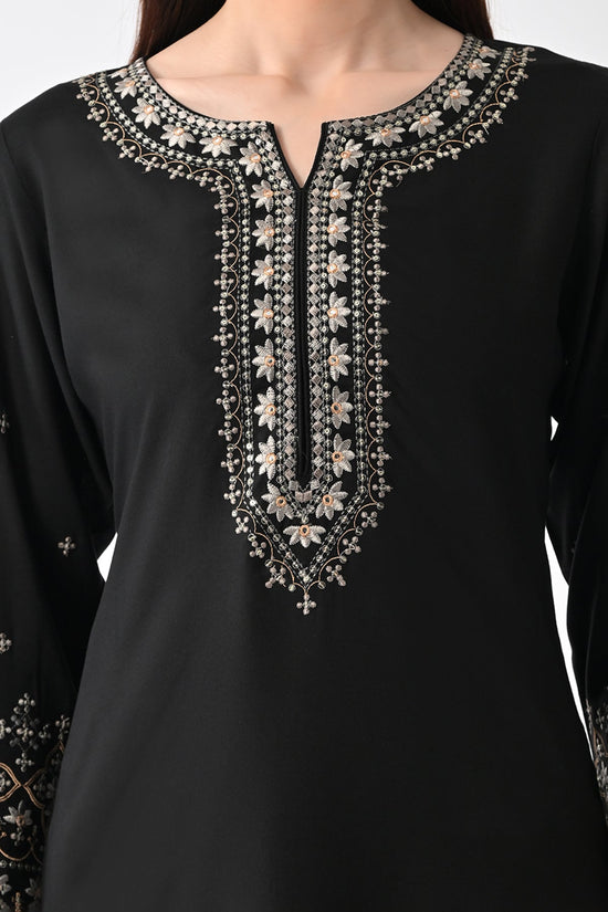 Black Embroidered Kurta 2 Pcs Set