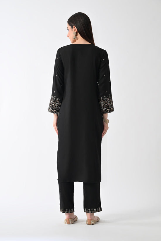 Black Embroidered Kurta 2 Pcs Set