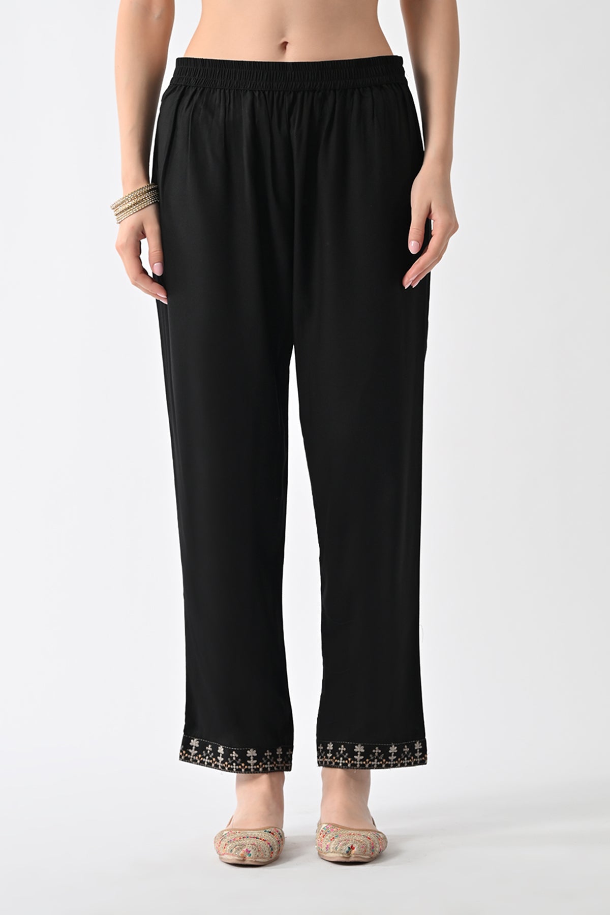 Black Embroidered Kurta 2 Pcs Set