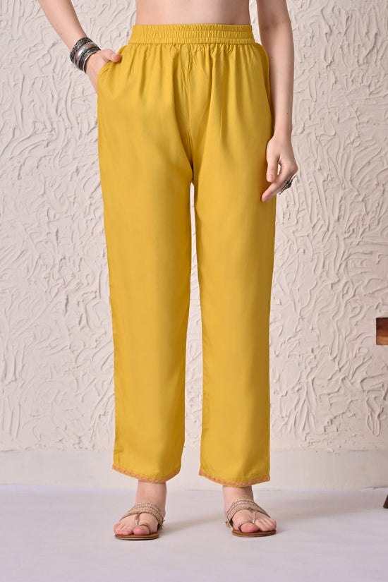 Yellow Embroidered Kurta 2 Pcs Set