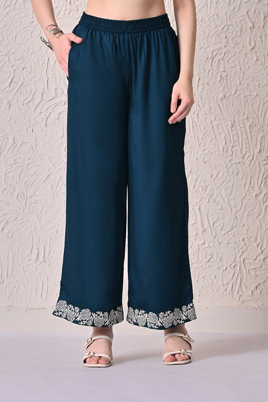 Teal Self-Design Kurta 2 Pcs Set