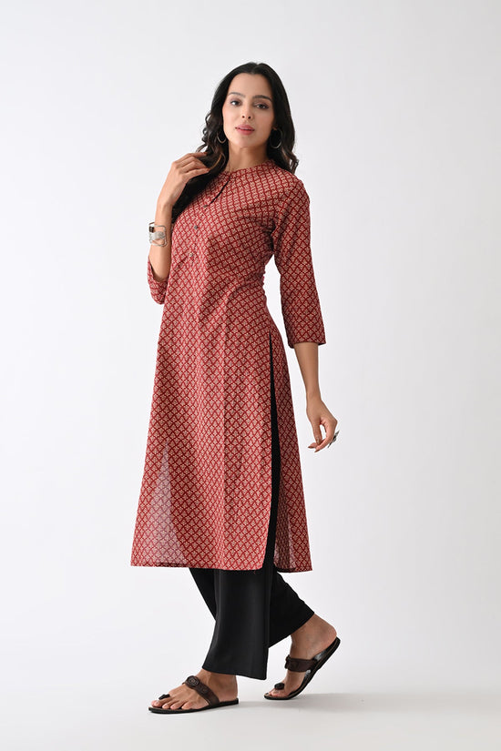 Rust Printed Kurta