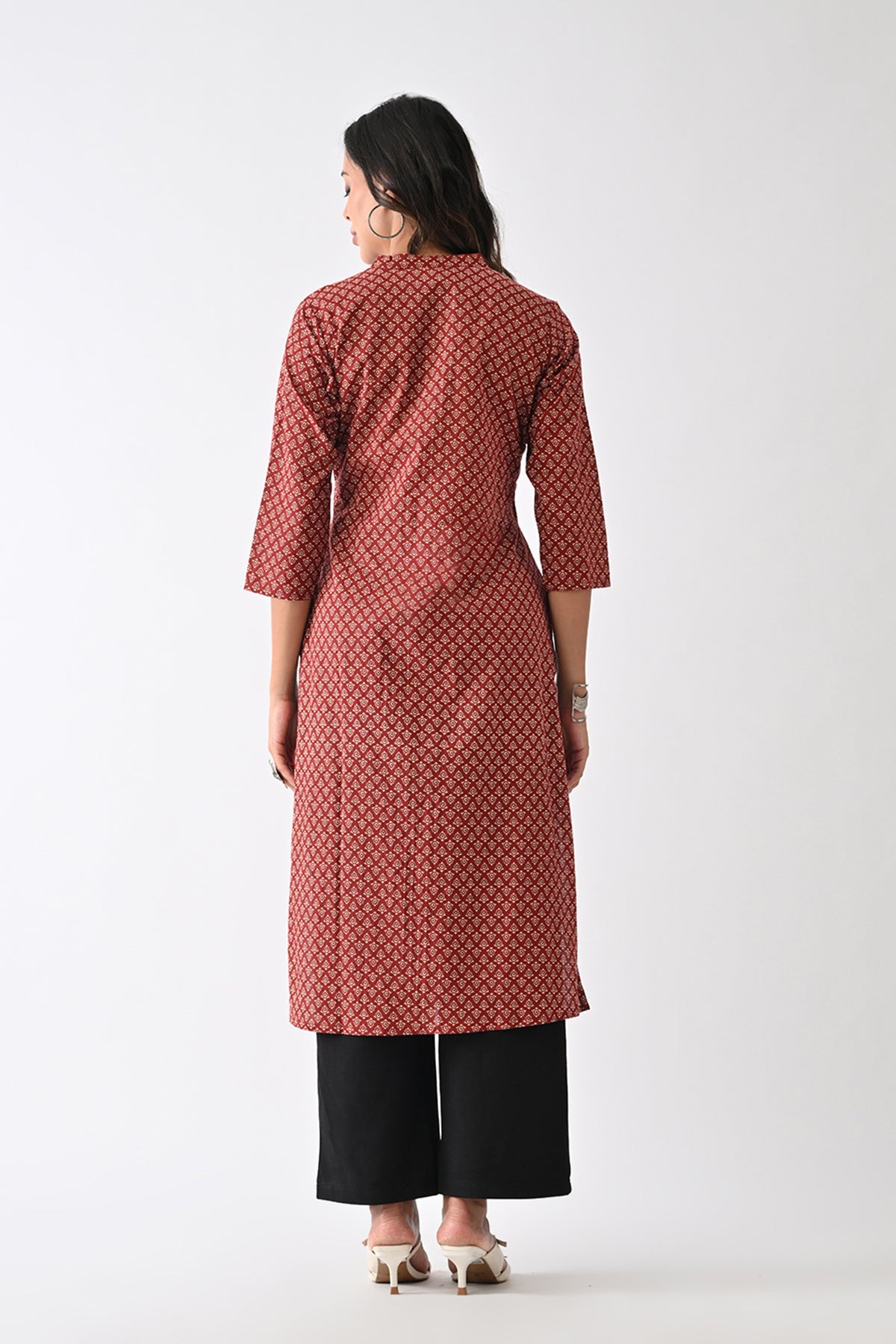 Rust Printed Kurta