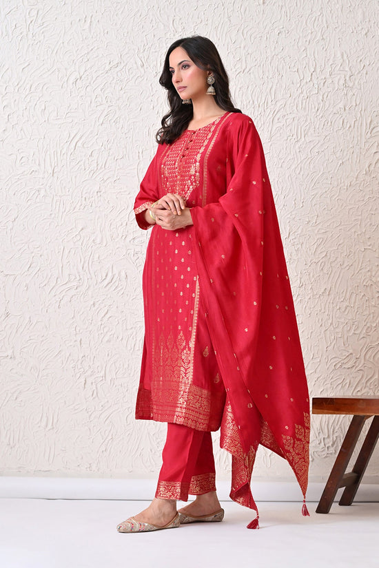 Pink Self-Design Kurta 3 Pcs Set
