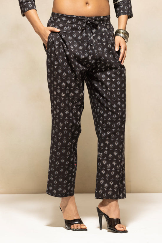 Black Printed Kurta 3 Pcs Set