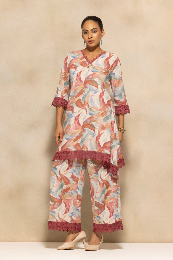Multi A-line Printed Kurta 3 Pcs Set
