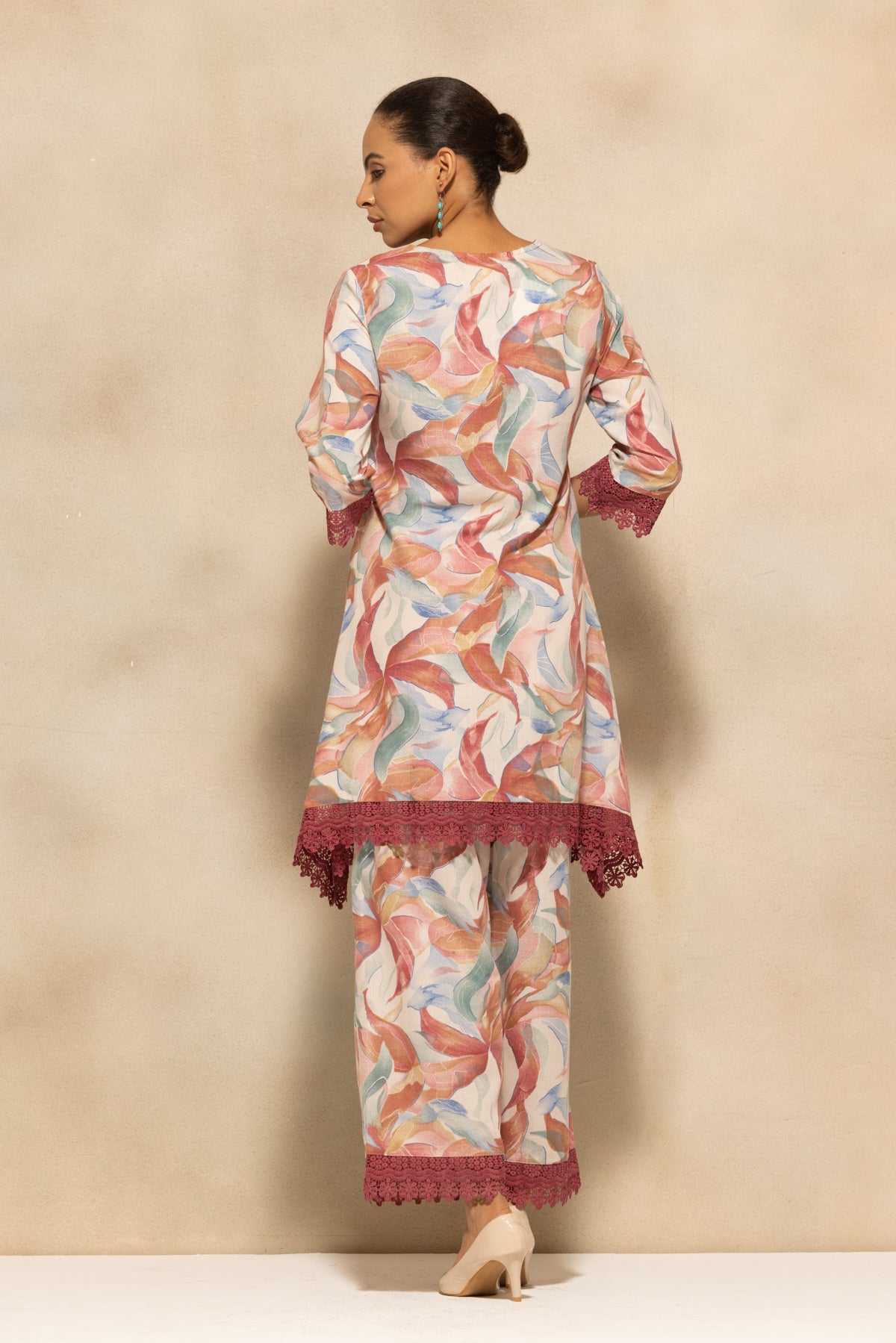 Multi A-line Printed Kurta 3 Pcs Set