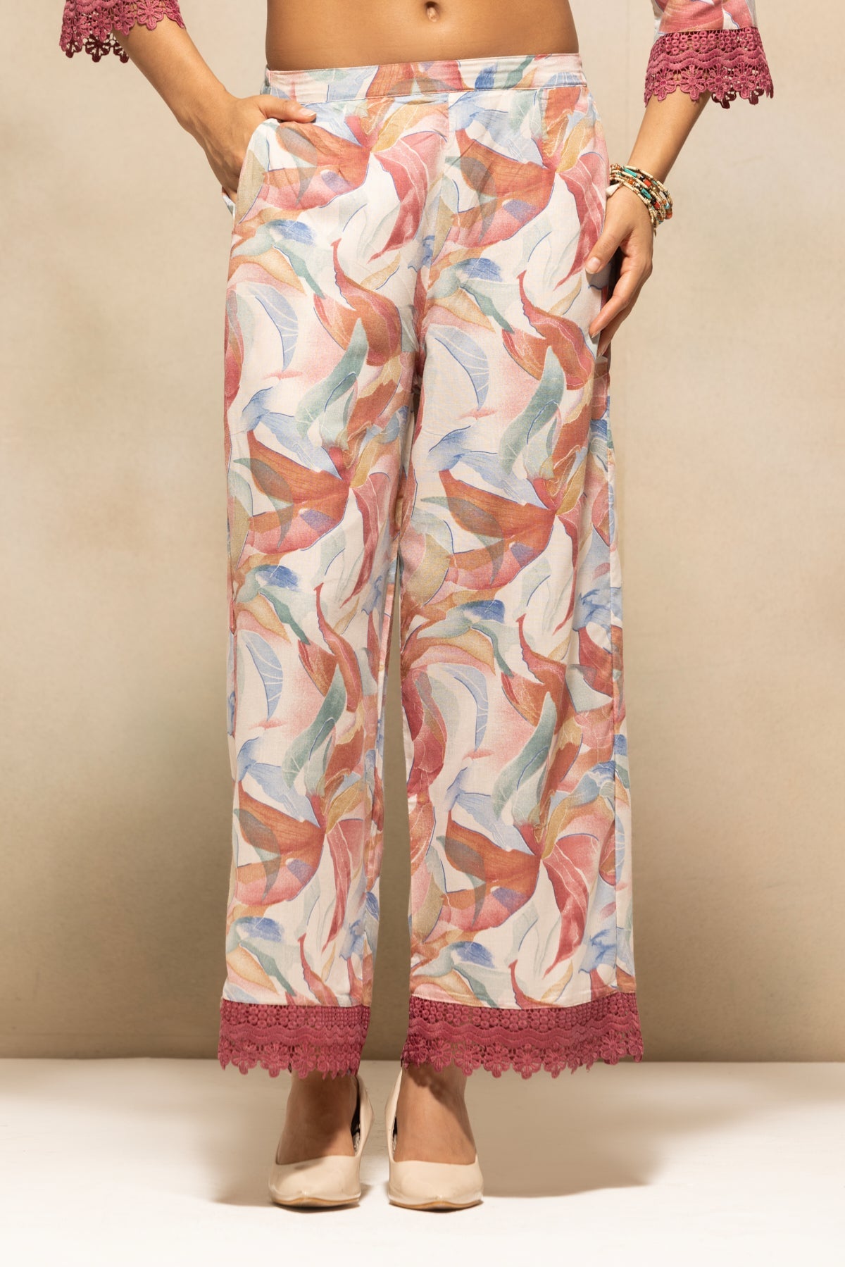 Multi A-line Printed Kurta 3 Pcs Set