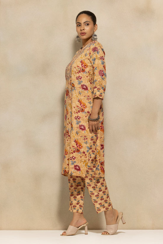 Yellow Printed Kurta 3 Pcs Set