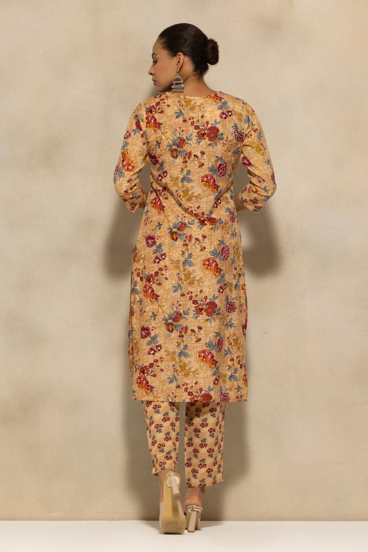 Yellow Printed Kurta 3 Pcs Set
