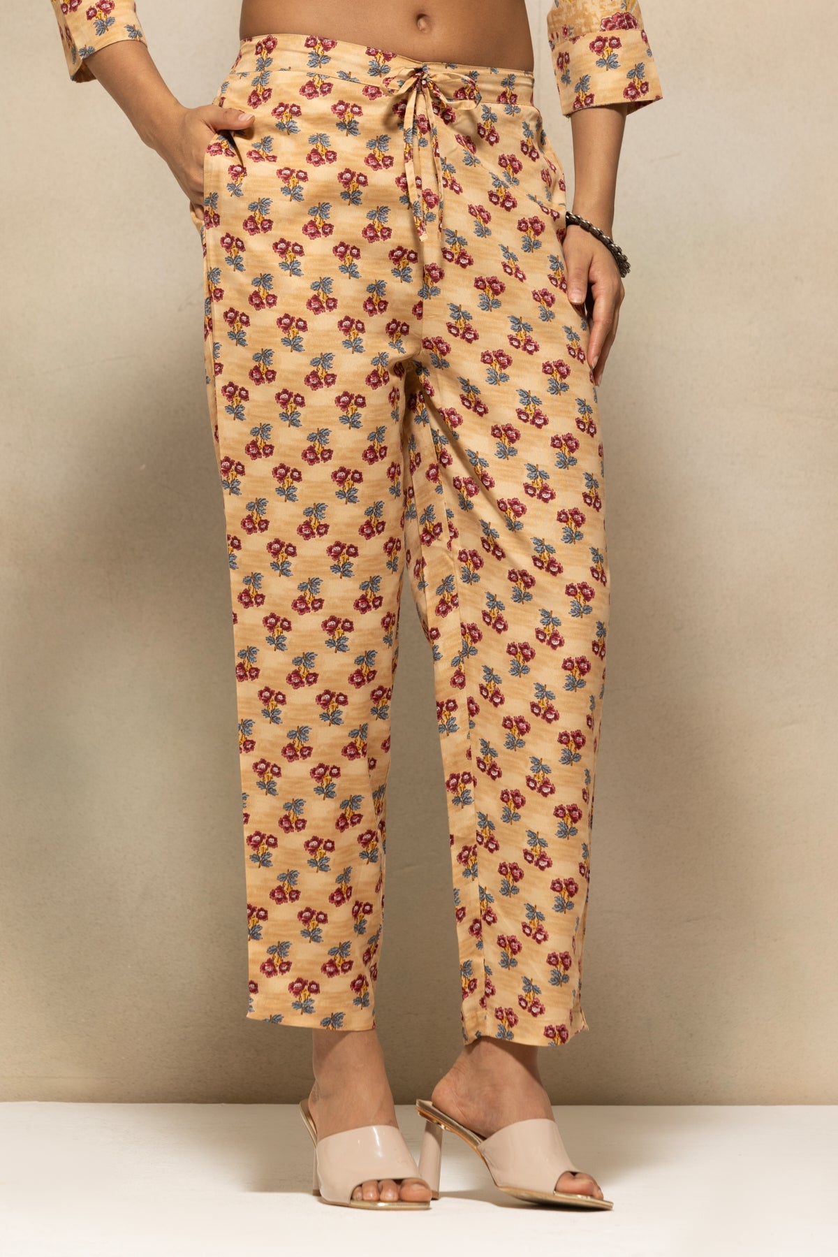 Yellow Printed Kurta 3 Pcs Set