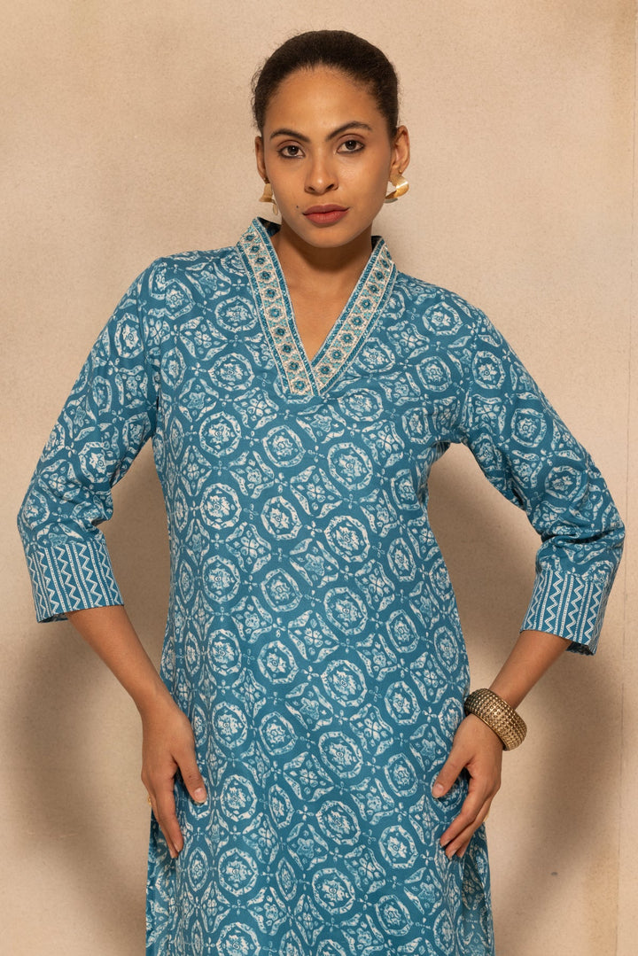 Blue Printed Kurta
