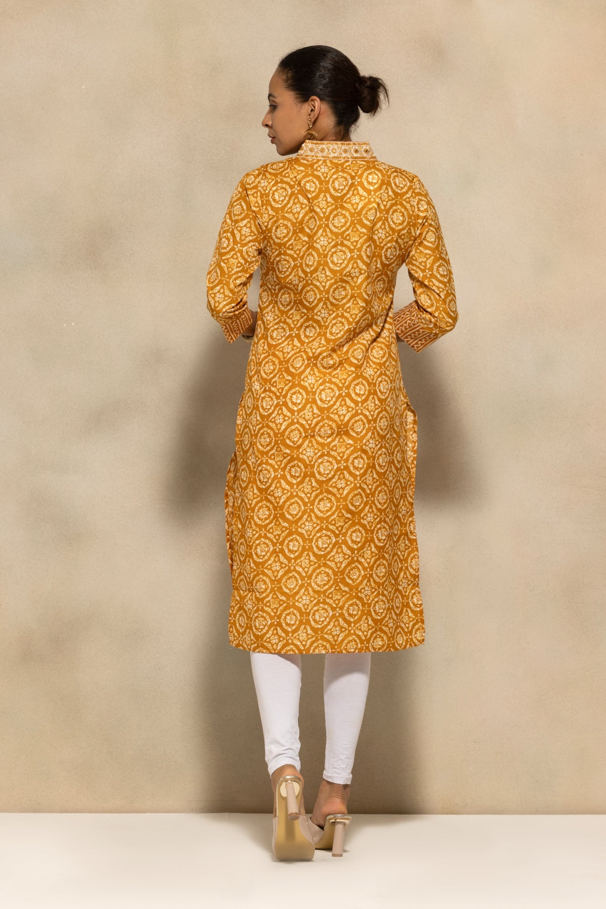 Mustard Printed Kurta