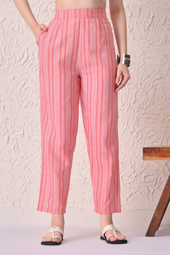 Light Pink Printed Kurta 3 Pcs Set