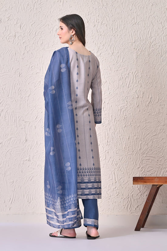 Beige Printed Kurta 3 Pcs Set