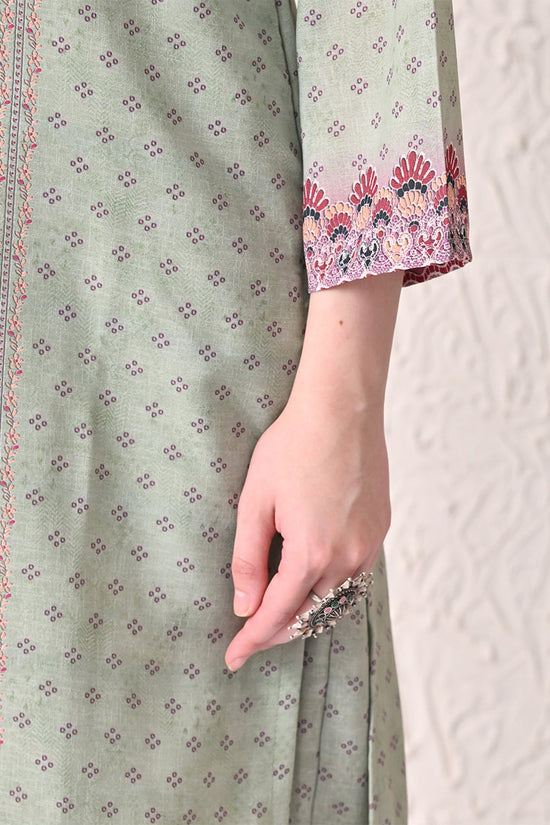 Light Green Paisley Printed Kurta 3 Pcs Set