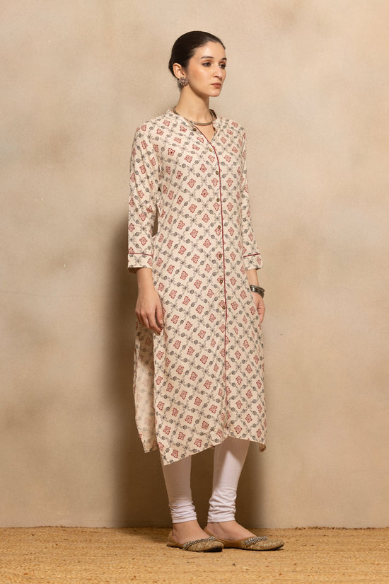 Cream Printed Kurta