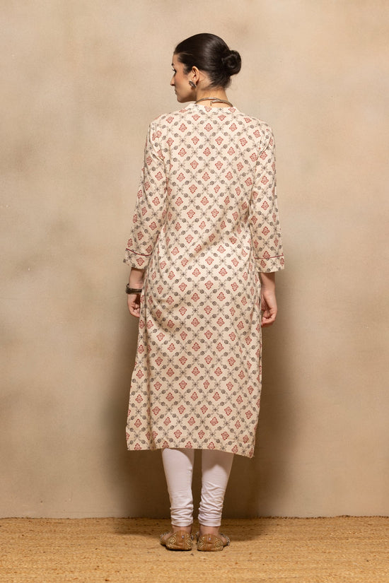 Cream Printed Kurta