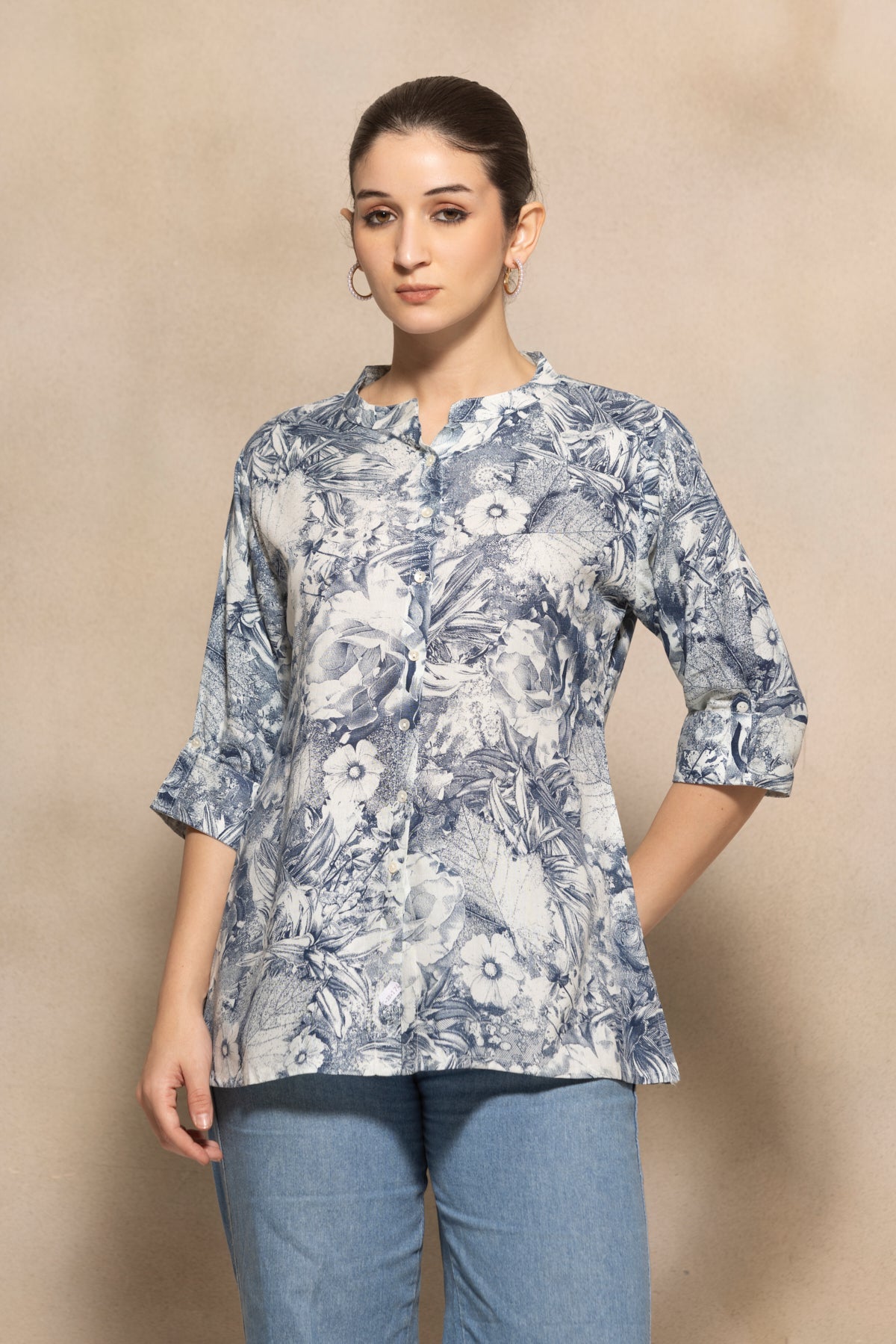 Blue Printed Top