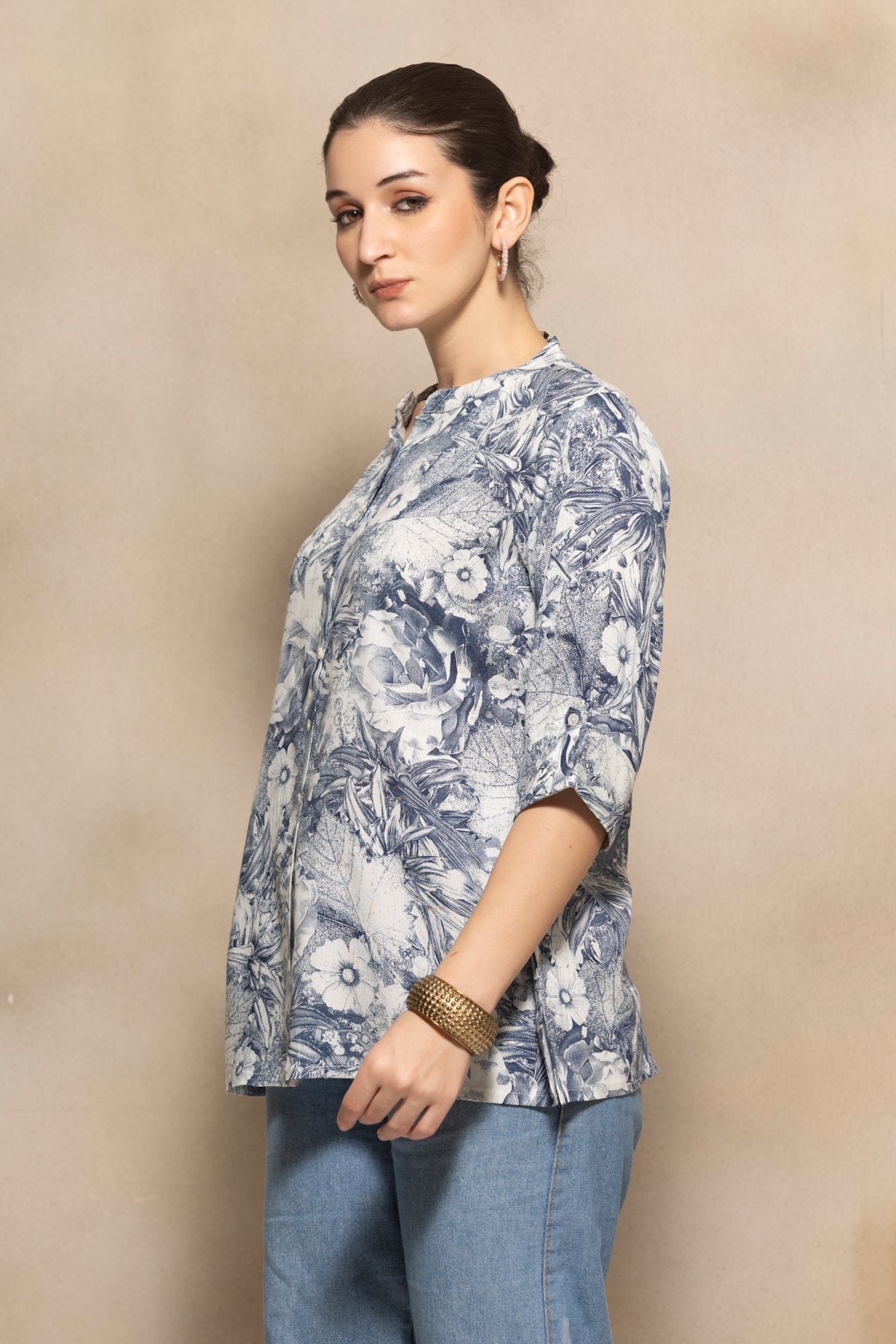 Blue Printed Top