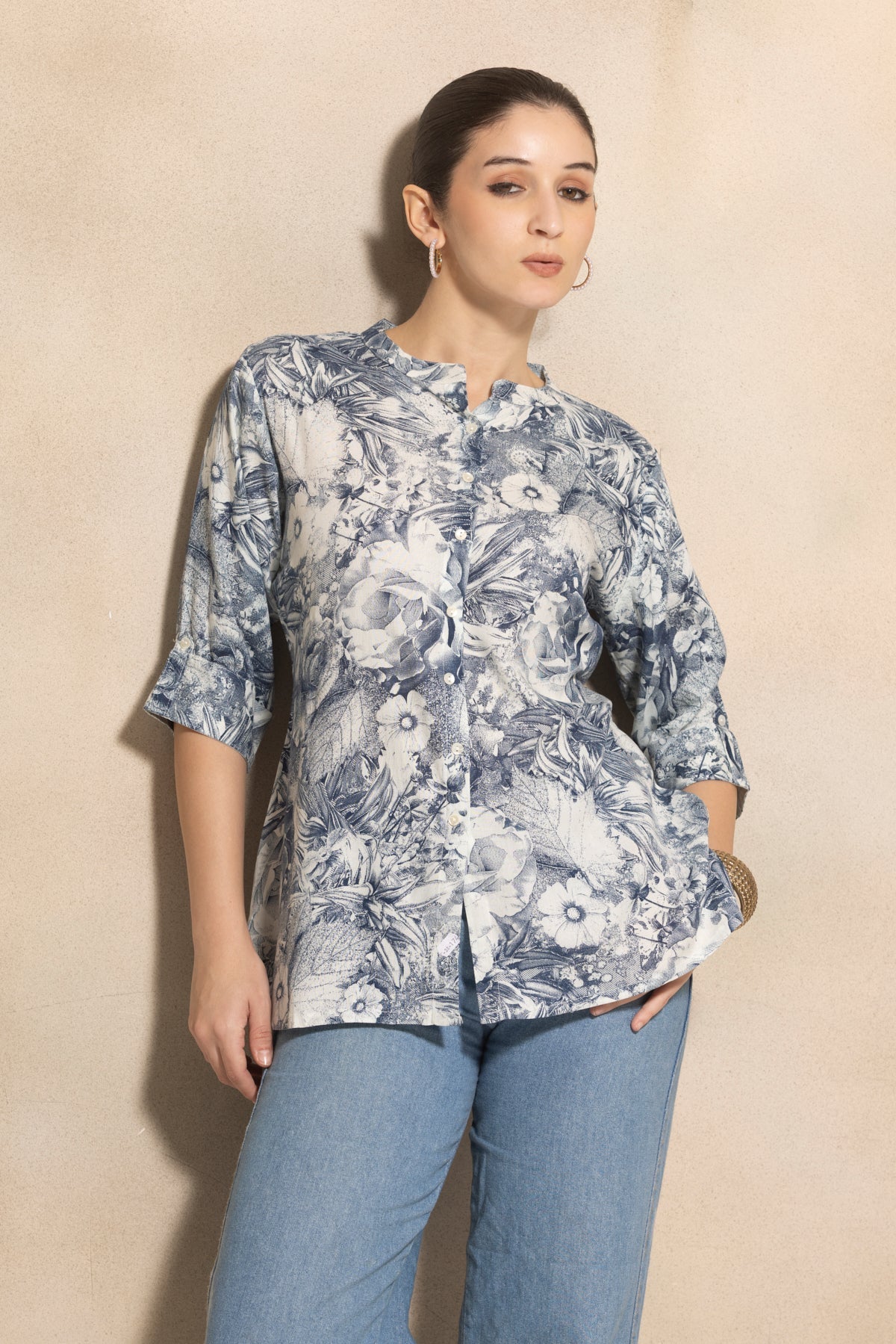Blue Printed Top