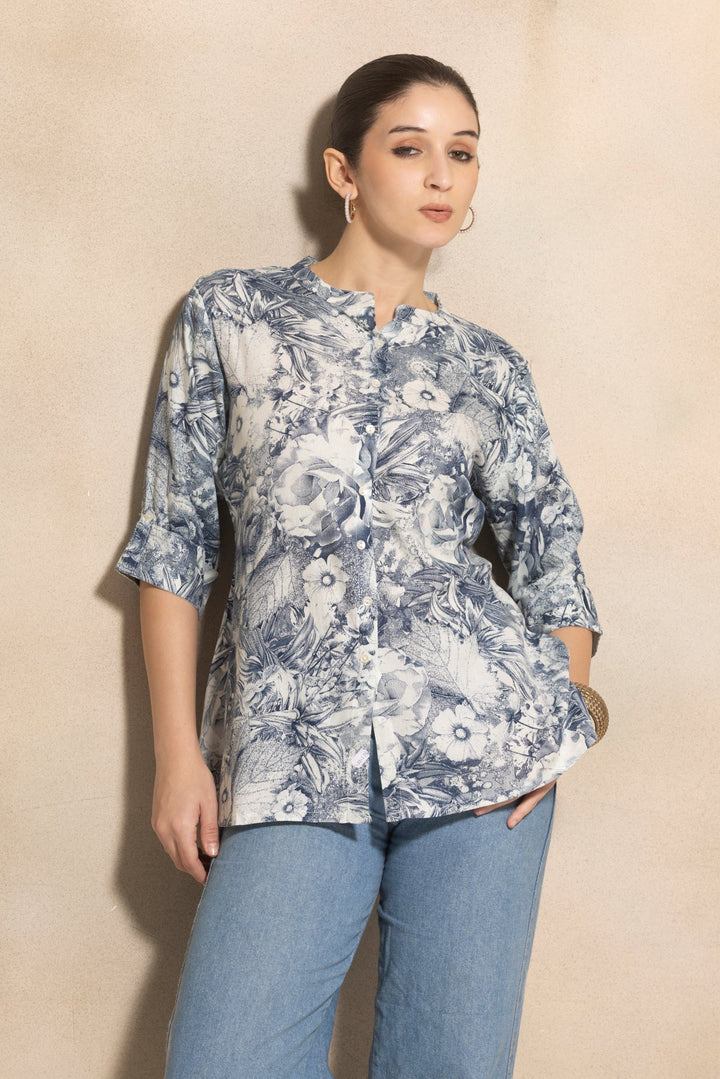 Blue Printed Top