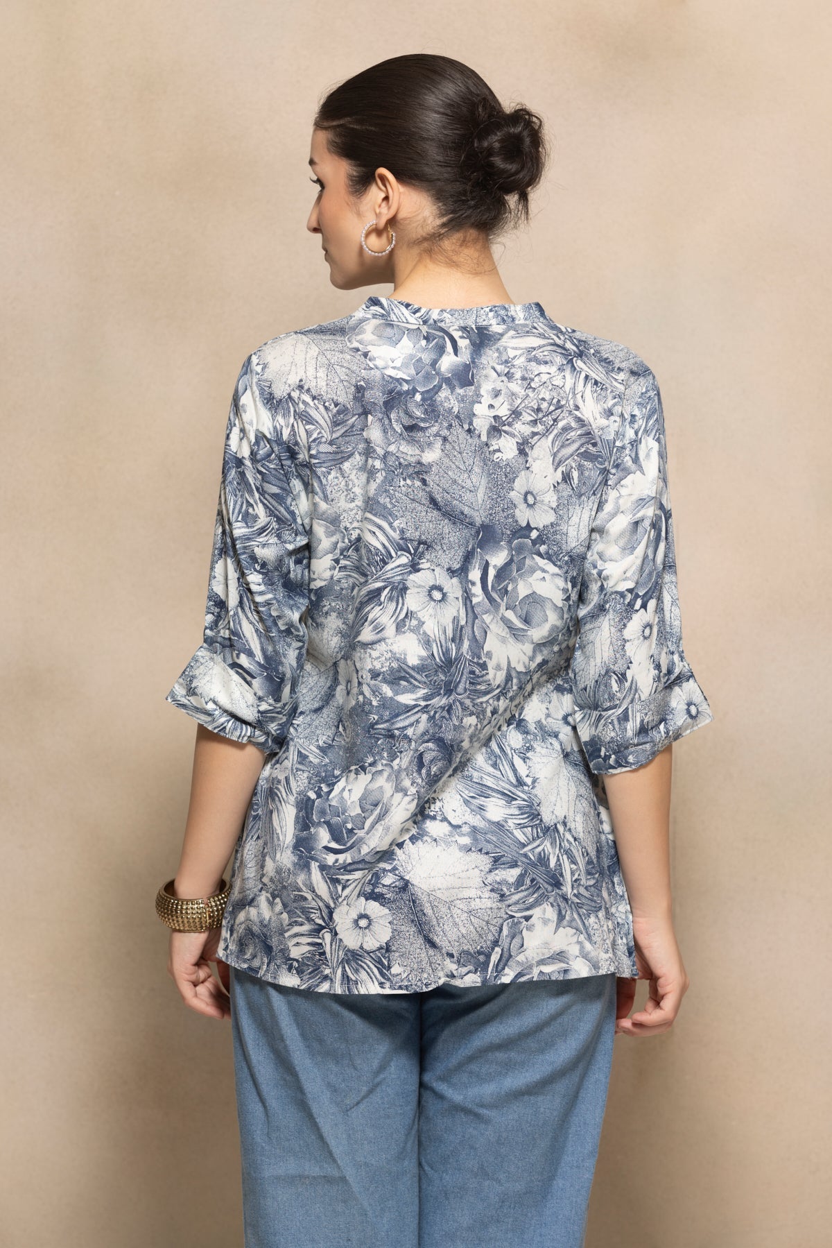 Blue Printed Top