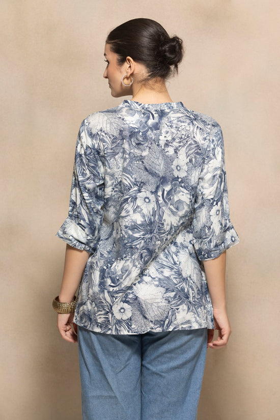 Blue Printed Top