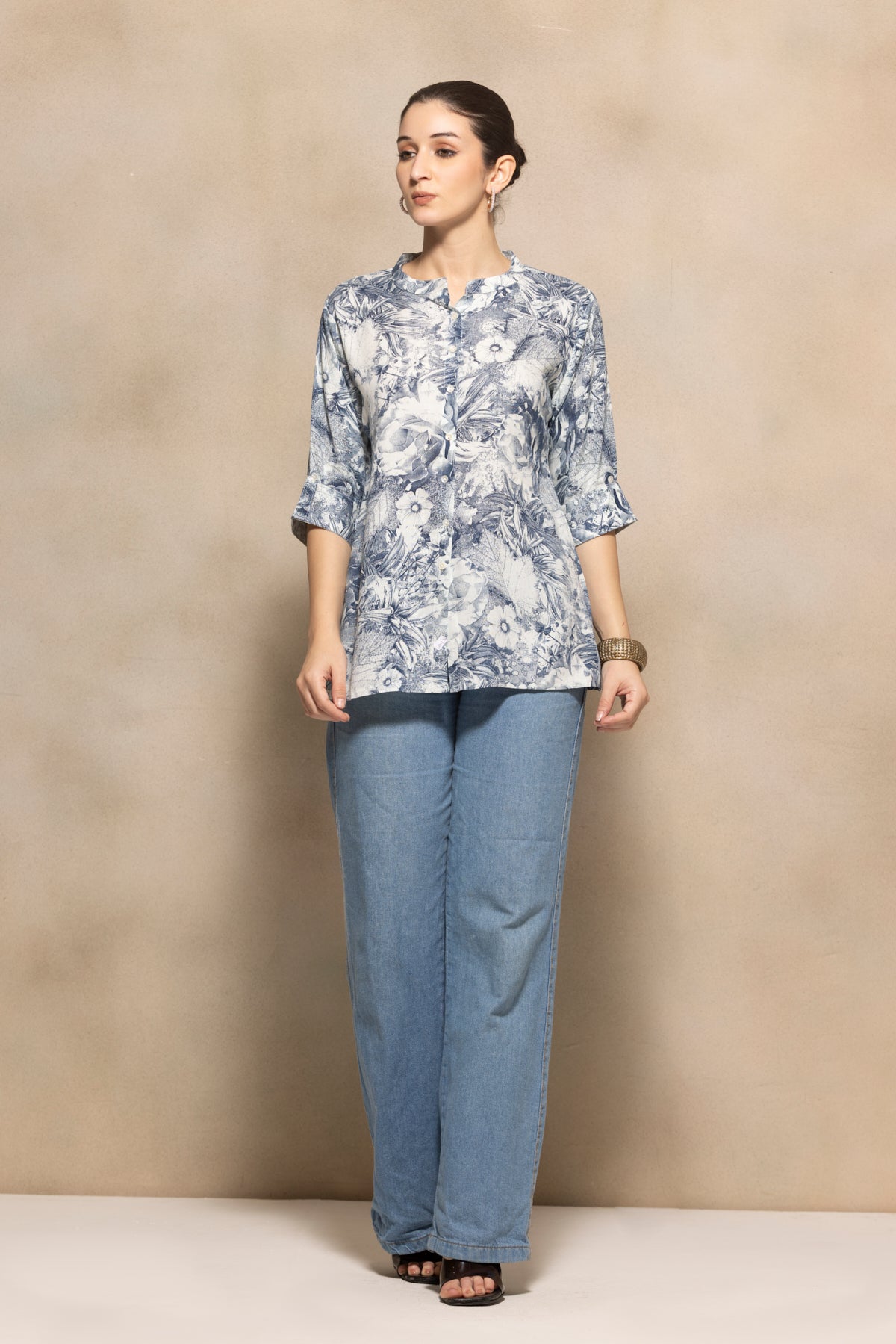 Blue Printed Top