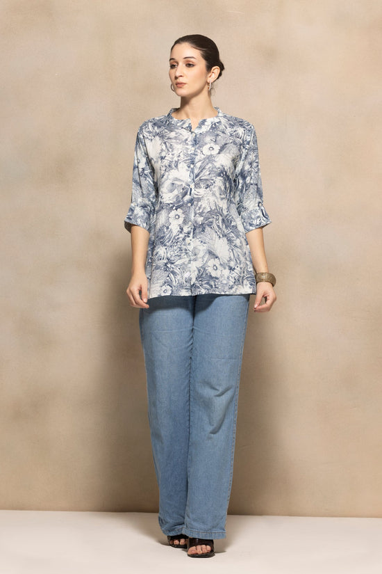 Blue Printed Top