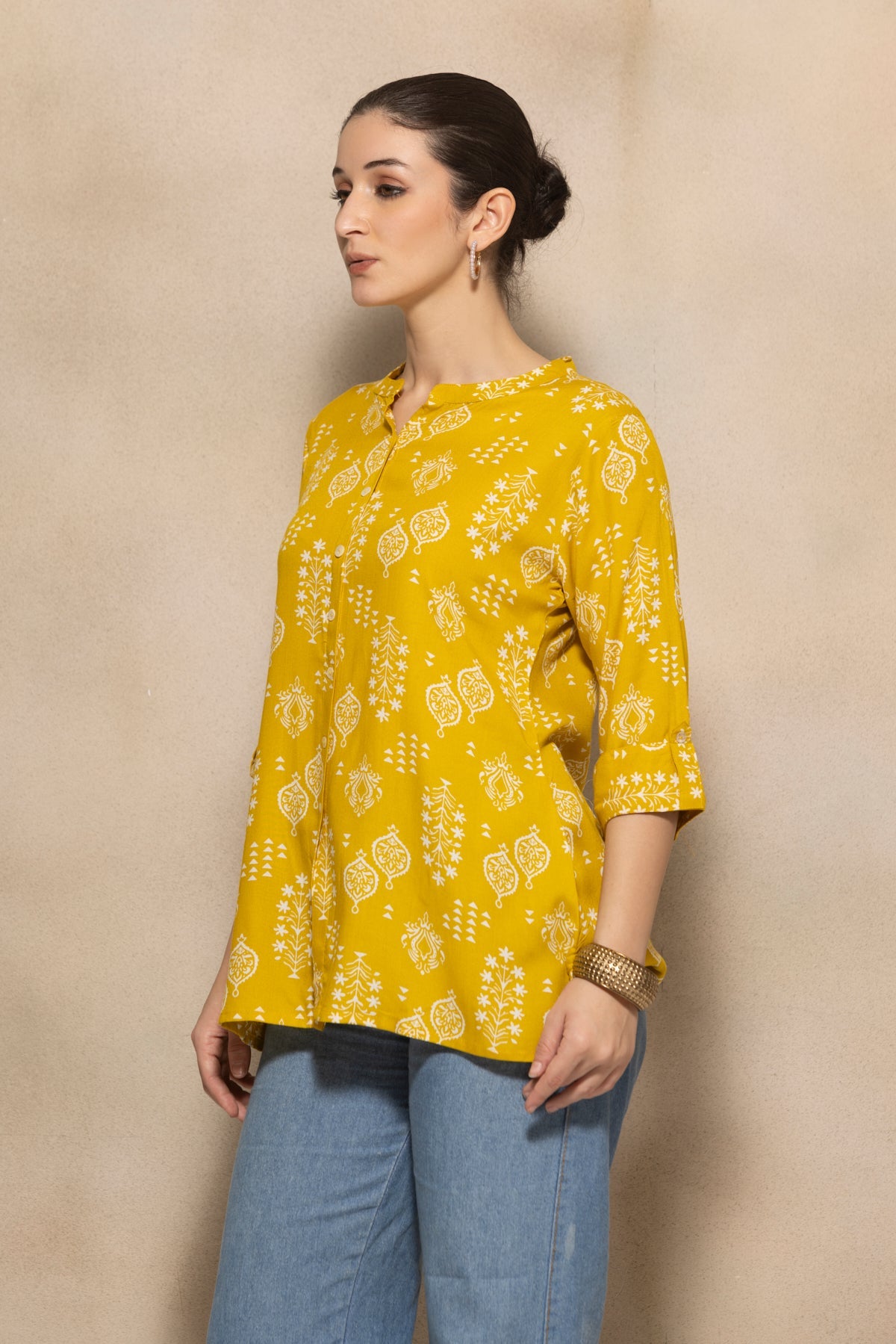 Yellow Printed Top