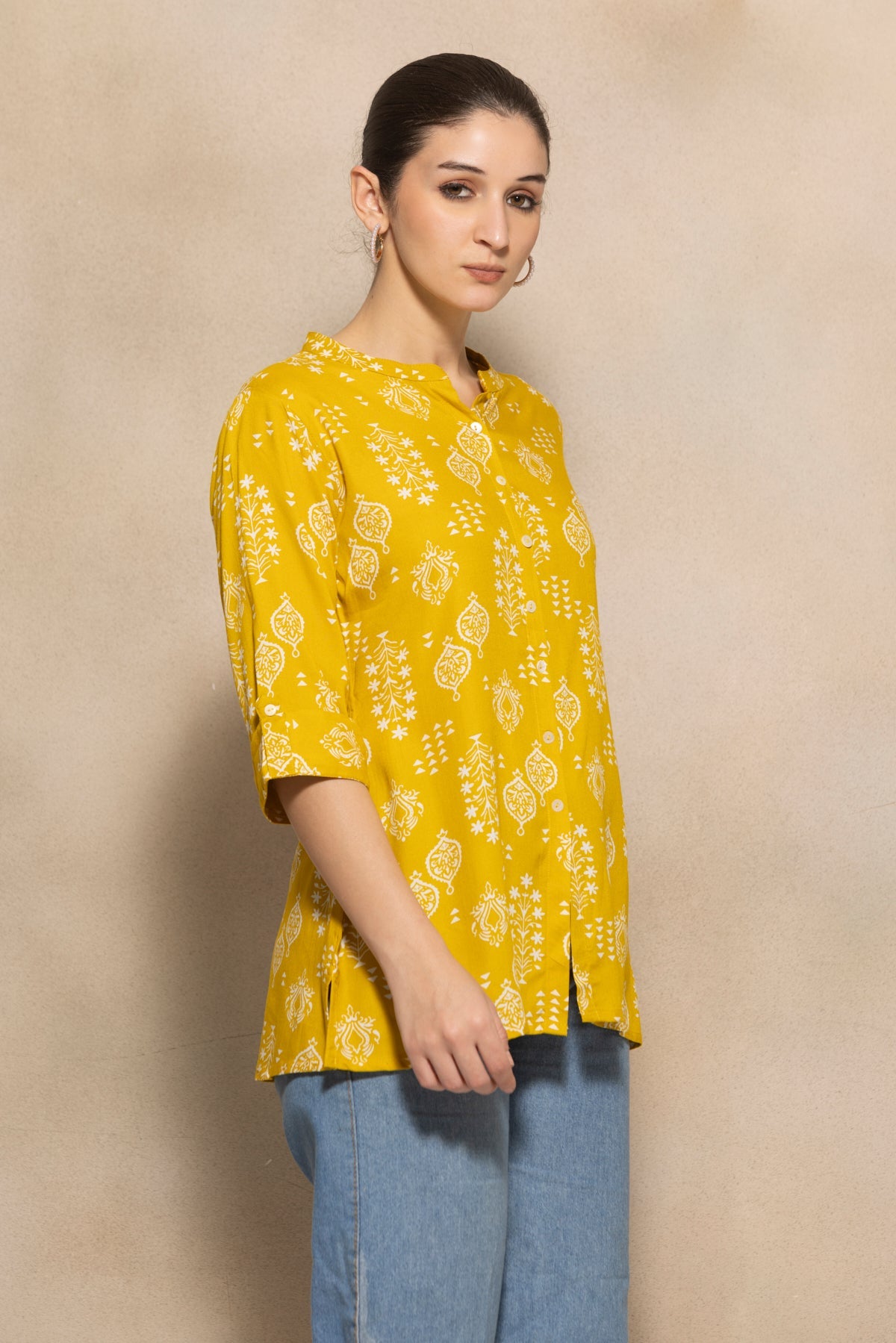Yellow Printed Top